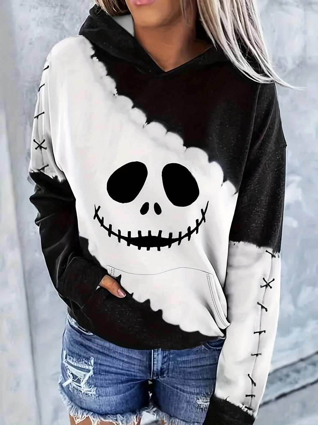 Halloween Evil Face Pattern 3D print Hoodie Men Women Autumn Thin Pullover Sweatshirt Vintage Streetwear Halloween Tops